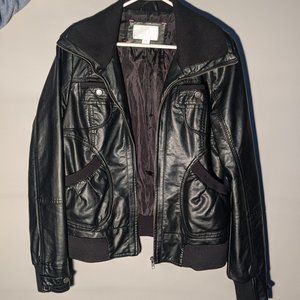 Black faux leather jacket